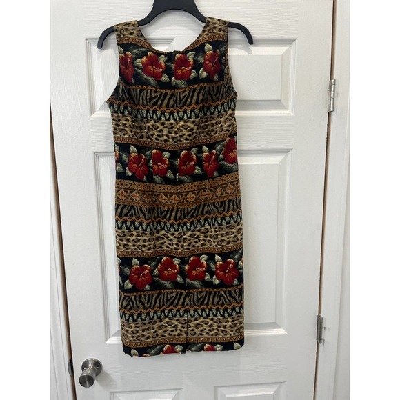 Rare Vintage Kathie Lee dress with mixed tropical print size 10 - Picture 4 of 7